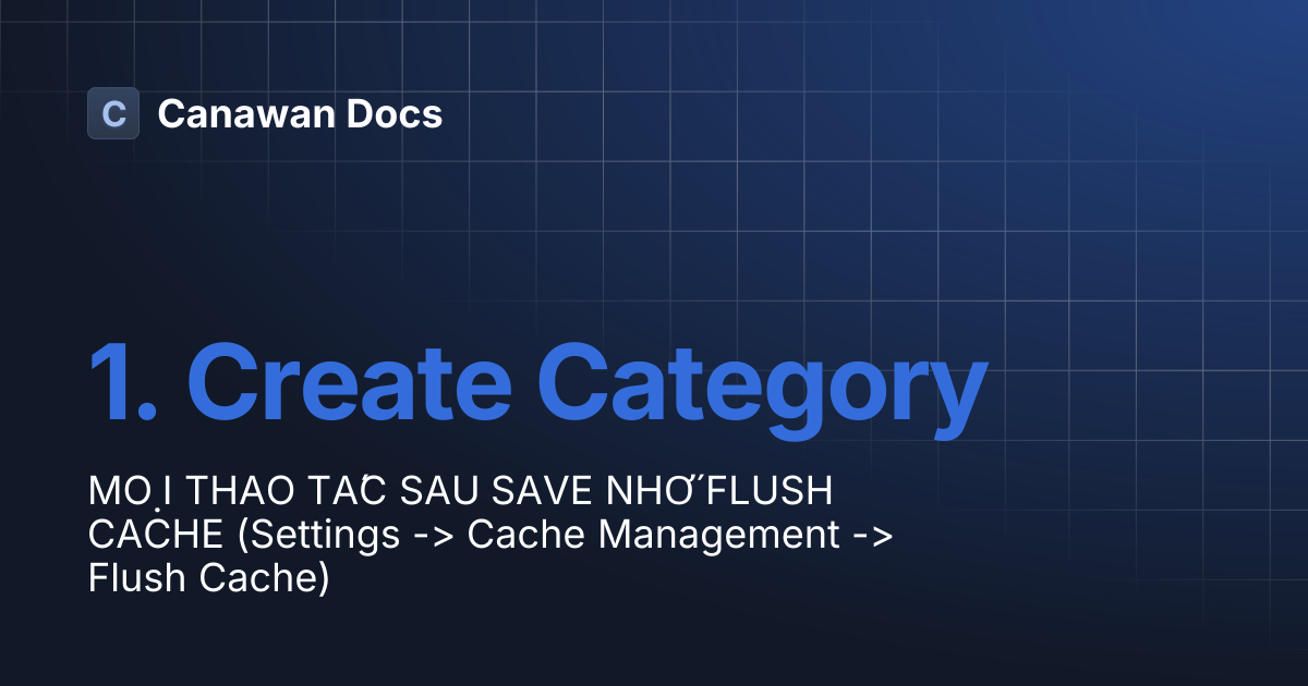1. Create Category | Canawan Docs
